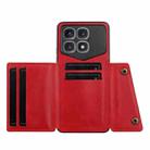 For Xiaomi Redmi K70 Ultra Double Buckle Card Slots Magnetic Phone Case(Red) - 3
