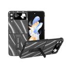 For Samsung Galaxy Z Flip4 Galactic Pattern Protective Phone Case with Holder(Grey) - 1