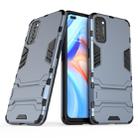 For OPPO Reno4 PC + TPU Shockproof Protective Case with Holder(Navy) - 1