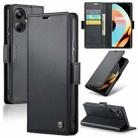 For Realme 10 Pro+ CaseMe 023 Butterfly Buckle Litchi Texture RFID Anti-theft Leather Phone Case(Black) - 1