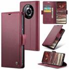 For Realme 11 Pro/11 Pro+ CaseMe 023 Butterfly Buckle Litchi Texture RFID Anti-theft Leather Phone Case(Wine Red) - 1