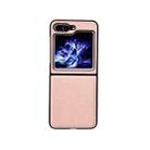 For Samsung Galaxy Z Flip5 Litchi Texture PC +TPU Shockproof Phone Case(Pink) - 1