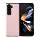 For Samsung Galaxy Z Fold5 Litchi Texture PC +TPU Shockproof Phone Case(Pink) - 1