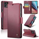 For Motorola Moto G Stylus 5G 2023 CaseMe 023 Butterfly Buckle Litchi Texture RFID Anti-theft Leather Phone Case(Wine Red) - 1