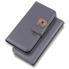 For Motorola Moto G9 Cartoon Buckle Horizontal Flip Leather Phone Case(Grey) - 1