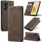 For OPPO Reno8 T 4G CaseMe 013 Multifunctional Horizontal Flip Leather Phone Case(Coffee) - 1