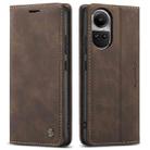 For OPPO Reno10 5G Global／Reno10 Pro Global CaseMe 013 Multifunctional Horizontal Flip Leather Phone Case(Coffee) - 2