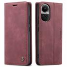 For OPPO Reno10 5G Global／Reno10 Pro Global CaseMe 013 Multifunctional Horizontal Flip Leather Phone Case(Wine Red) - 2