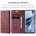For OPPO Reno10 5G Global／Reno10 Pro Global CaseMe 013 Multifunctional Horizontal Flip Leather Phone Case(Wine Red) - 3