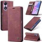 For OPPO A58 5G / A58X 5G CaseMe 013 Multifunctional Horizontal Flip Leather Phone Case(Wine Red) - 1