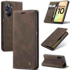 For Realme 10 4G CaseMe 013 Multifunctional Horizontal Flip Leather Phone Case(Coffee) - 1