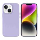 For iPhone 14 Plus Liquid Silicone MagSafe Phone Case(Light Purple) - 1