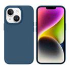 For iPhone 14 Plus Liquid Silicone MagSafe Phone Case(Dark Blue) - 1