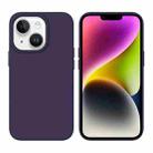 For iPhone 14 Plus Liquid Silicone MagSafe Phone Case(Dark Purple) - 1