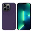 For iPhone 13 Pro Max Liquid Silicone MagSafe Phone Case(Dark Purple) - 1