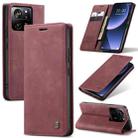 For Xiaomi 13T/13T Pro CaseMe 013 Multifunctional Horizontal Flip Leather Phone Case(Wine Red) - 1