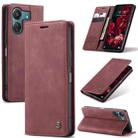 For Xiaomi Redmi 13C 4G Global / 13C 5G CaseMe 013 Multifunctional Horizontal Flip Leather Phone Case(Wine Red) - 1