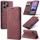 For Xiaomi Redmi 12 4G / 12 5G／Note 12R CaseMe 013 Multifunctional Horizontal Flip Leather Phone Case(Wine Red) - 1