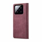 For Xiaomi 14 CaseMe 013 Multifunctional Horizontal Flip Leather Phone Case(Wine Red) - 3