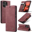 For Xiaomi Redmi Note 13 4G CaseMe 013 Multifunctional Horizontal Flip Leather Phone Case(Wine Red) - 1