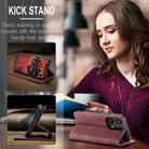 For Xiaomi Redmi Note 13 Pro 4G CaseMe 013 Multifunctional Horizontal Flip Leather Phone Case(Wine Red) - 3