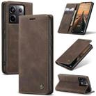 For Xiaomi Redmi Note 13 Pro 5G CaseMe 013 Multifunctional Horizontal Flip Leather Phone Case(Coffee) - 1