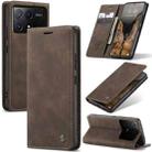 For Xiaomi Poco X6 Pro CaseMe 013 Multifunctional Horizontal Flip Leather Phone Case(Coffee) - 1