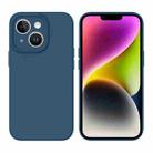 For iPhone 14 Plus Liquid Silicone MagSafe Precision Hole Phone Case(Dark Blue) - 1