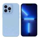 For iPhone 13 Pro Liquid Silicone MagSafe Precision Hole Phone Case(Light Blue) - 1