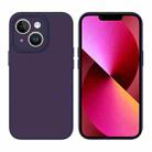 For iPhone 13 Liquid Silicone MagSafe Precision Hole Phone Case(Dark Purple) - 1