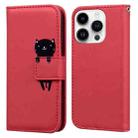 For iPhone 13 Pro Cartoon Buckle Horizontal Flip Leather Phone Case(Red) - 1