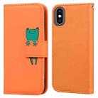 For iPhone X / XS Cartoon Buckle Horizontal Flip Leather Phone Case(Orange) - 1