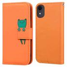 For iPhone XR Cartoon Buckle Horizontal Flip Leather Phone Case(Orange) - 1