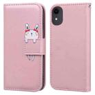 For iPhone XR Cartoon Buckle Horizontal Flip Leather Phone Case(Pink) - 1