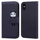 For iPhone XS Max Cartoon Buckle Horizontal Flip Leather Phone Case(Black) - 1