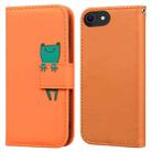 For iPhone SE 2022 /2020 / 8 / 7 Cartoon Buckle Horizontal Flip Leather Phone Case(Orange) - 1