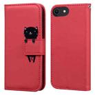 For iPhone SE 2022 /2020 / 8 / 7 Cartoon Buckle Horizontal Flip Leather Phone Case(Red) - 1