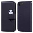 For iPhone SE 2022 /2020 / 8 / 7 Cartoon Buckle Horizontal Flip Leather Phone Case(Black) - 1