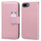 For iPhone 8 Plus / 7 Plus Cartoon Buckle Horizontal Flip Leather Phone Case(Pink) - 1