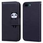 For iPhone 8 Plus / 7 Plus Cartoon Buckle Horizontal Flip Leather Phone Case(Black) - 1