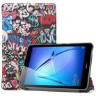 For Huawei MatePad T8 Coloured Drawing Pattern Horizontal Flip Leather Case with Three-folding Holder(Graffiti) - 1