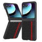 For Motorola Razr 40 Ultra Ultra-thin Carbon Fiber Texture Printing Phone Case(Black Red) - 1