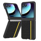 For Motorola Razr 40 Ultra Ultra-thin Carbon Fiber Texture Printing Phone Case(Black Yellow) - 1