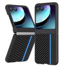 For Motorola Razr 40 Ultra Ultra-thin Carbon Fiber Texture Printing Phone Case(Black Blue) - 1