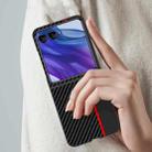 For Motorola Razr 50 Ultra Ultra-thin Carbon Fiber Texture Printing Phone Case(Black Red) - 3