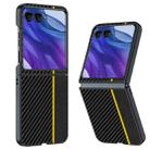 For Motorola Razr 50 Ultra Ultra-thin Carbon Fiber Texture Printing Phone Case(Black Yellow) - 1