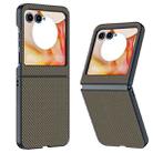 For Motorola Razr 50 Ultra-thin Carbon Fiber Texture Printing Phone Case(Gold) - 1