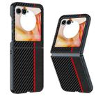 For Motorola Razr 50 Ultra-thin Carbon Fiber Texture Printing Phone Case(Black Red) - 1