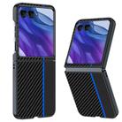 For Motorola Razr 60 Ultra Ultra-thin Carbon Fiber Texture Printing Phone Case(Black Blue) - 1