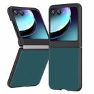 For Motorola Razr 40 Ultra Ultra-thin Plain Skin Leather Phone Case(Green) - 1